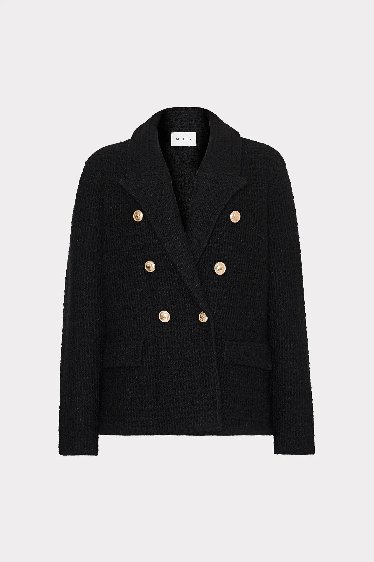 Kimmie Textured Knit Blazer - Black