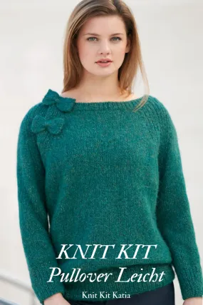 KNIT KIT Pullover mit Schleifen gestrickt aus weichem Alpaca Silver von Katia