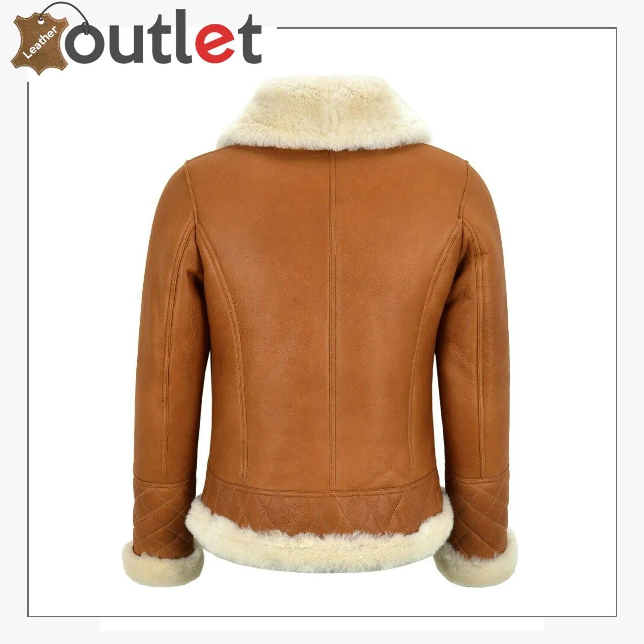 Ladies Sheepskin Jacket White Shearling Asymmetric Real Fur Bomber Jacket