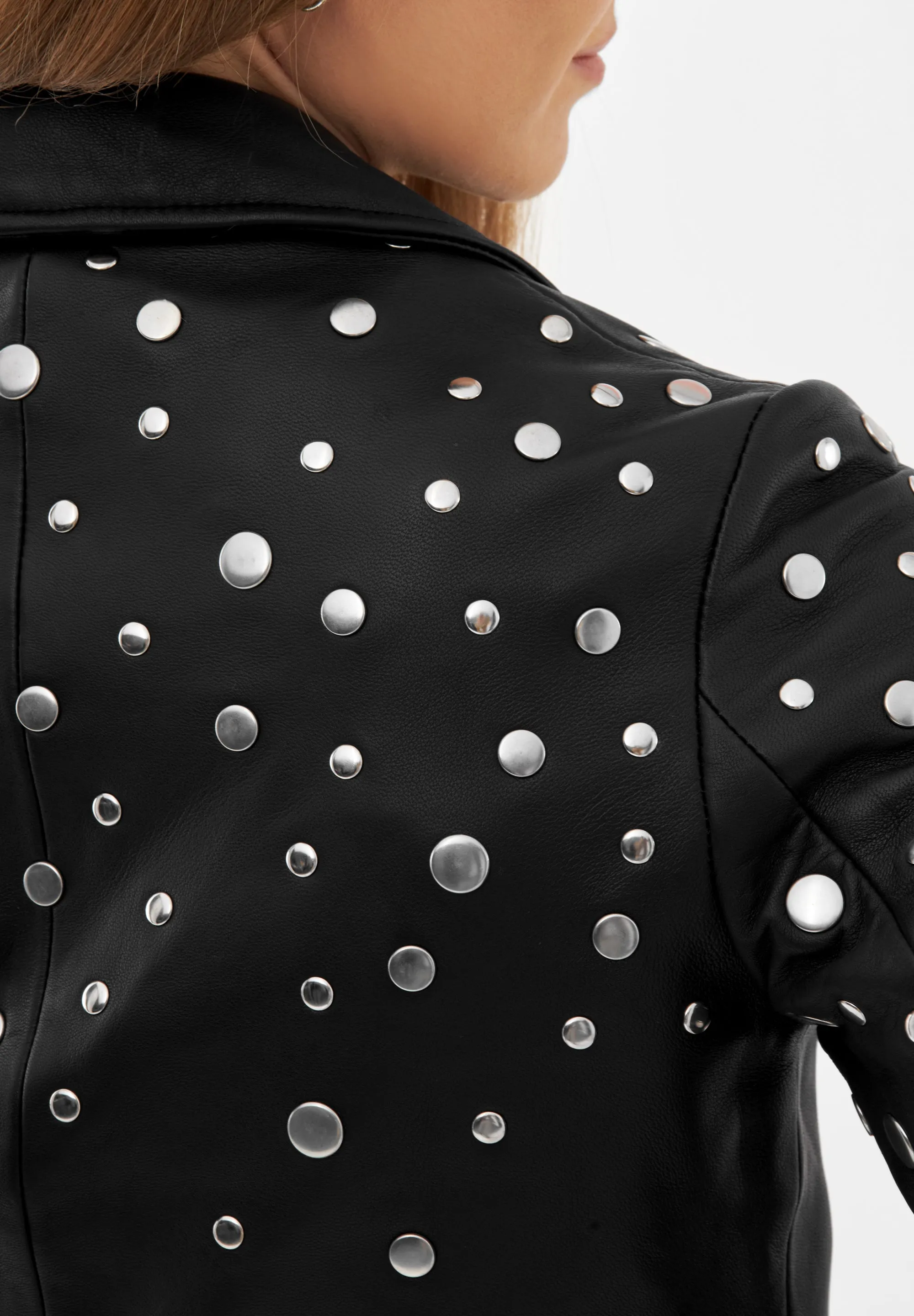 Leather Studded Biker Jacket