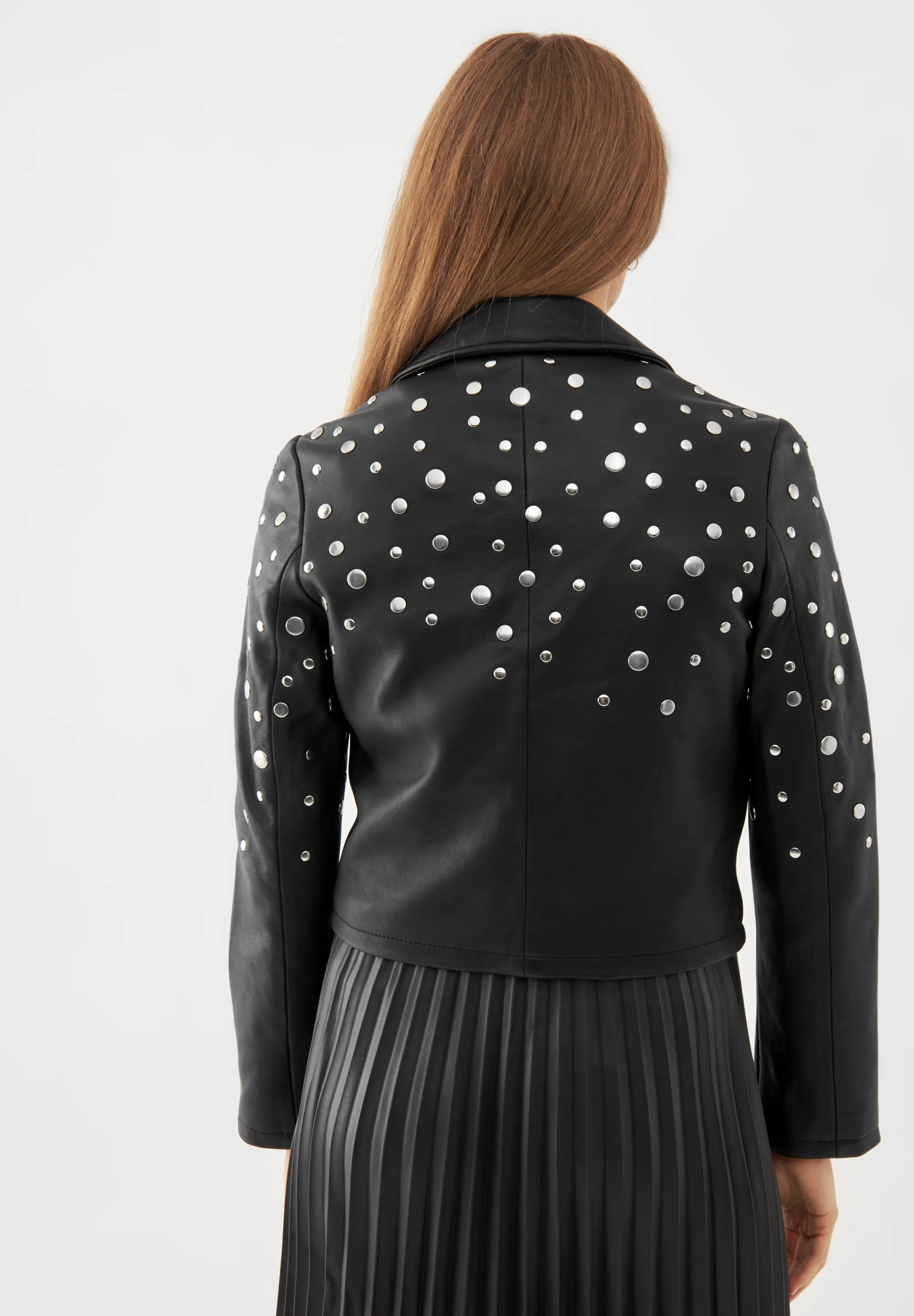 Leather Studded Biker Jacket