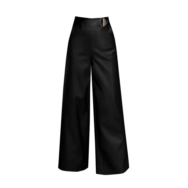 Leather Wide Leg Office/ Formal & Casual Pants