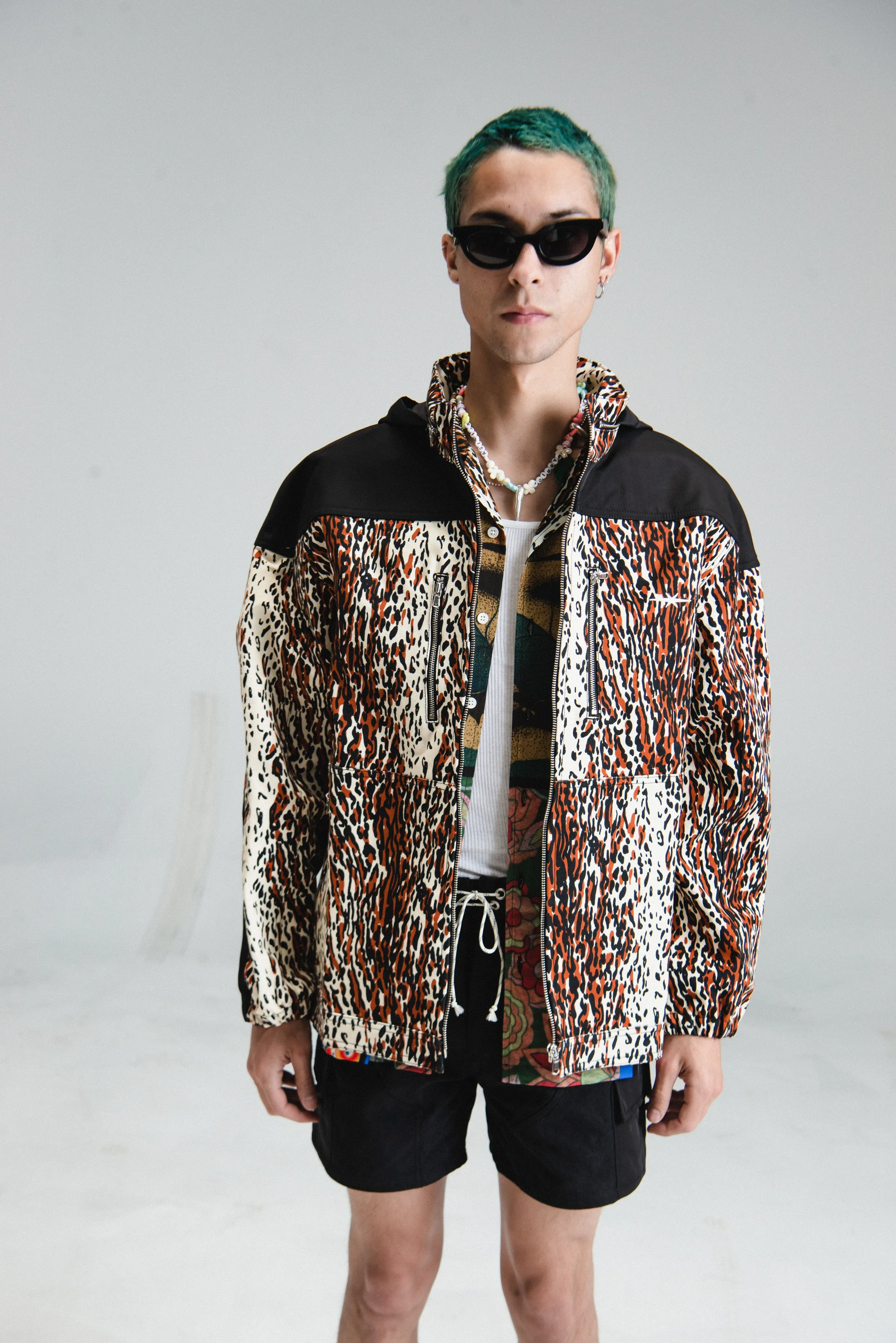 Leopard Print Canvas Action Jacket