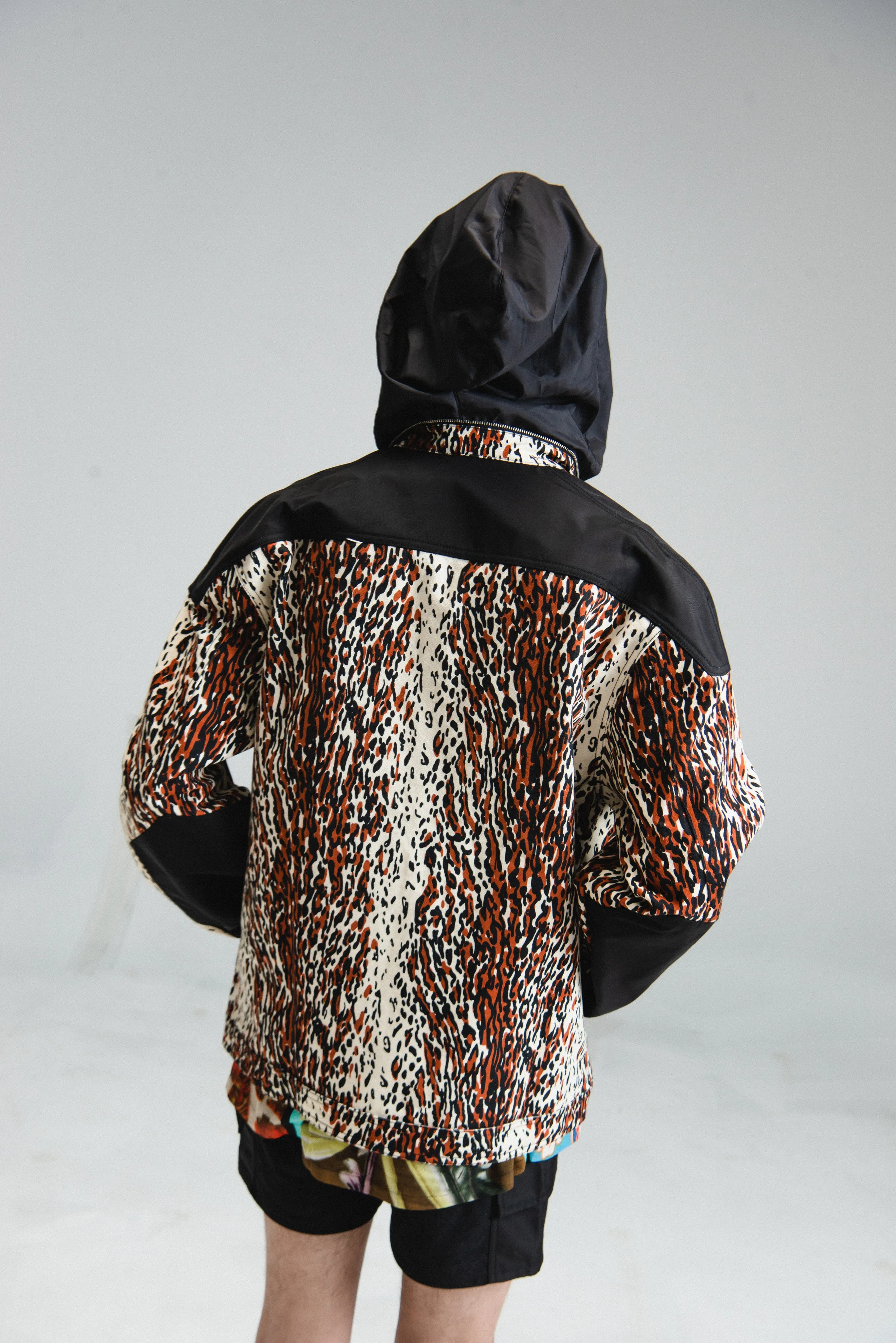 Leopard Print Canvas Action Jacket