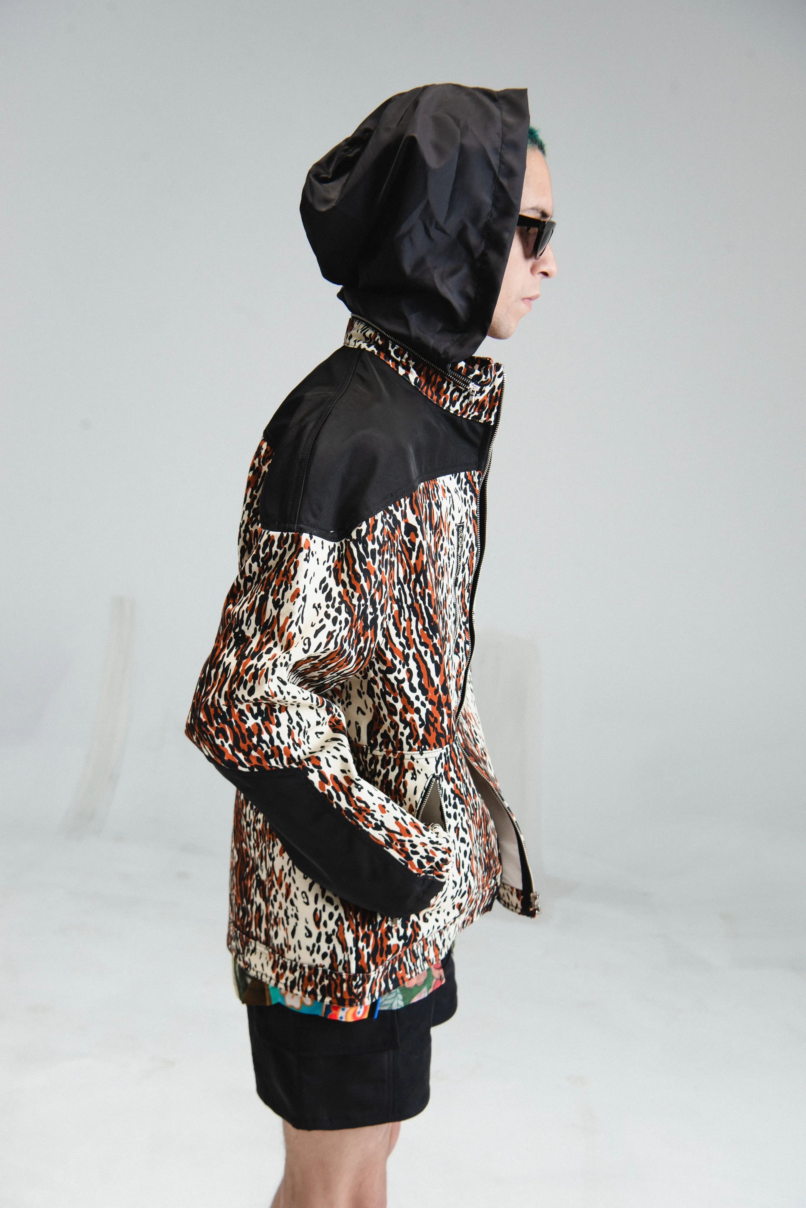 Leopard Print Canvas Action Jacket