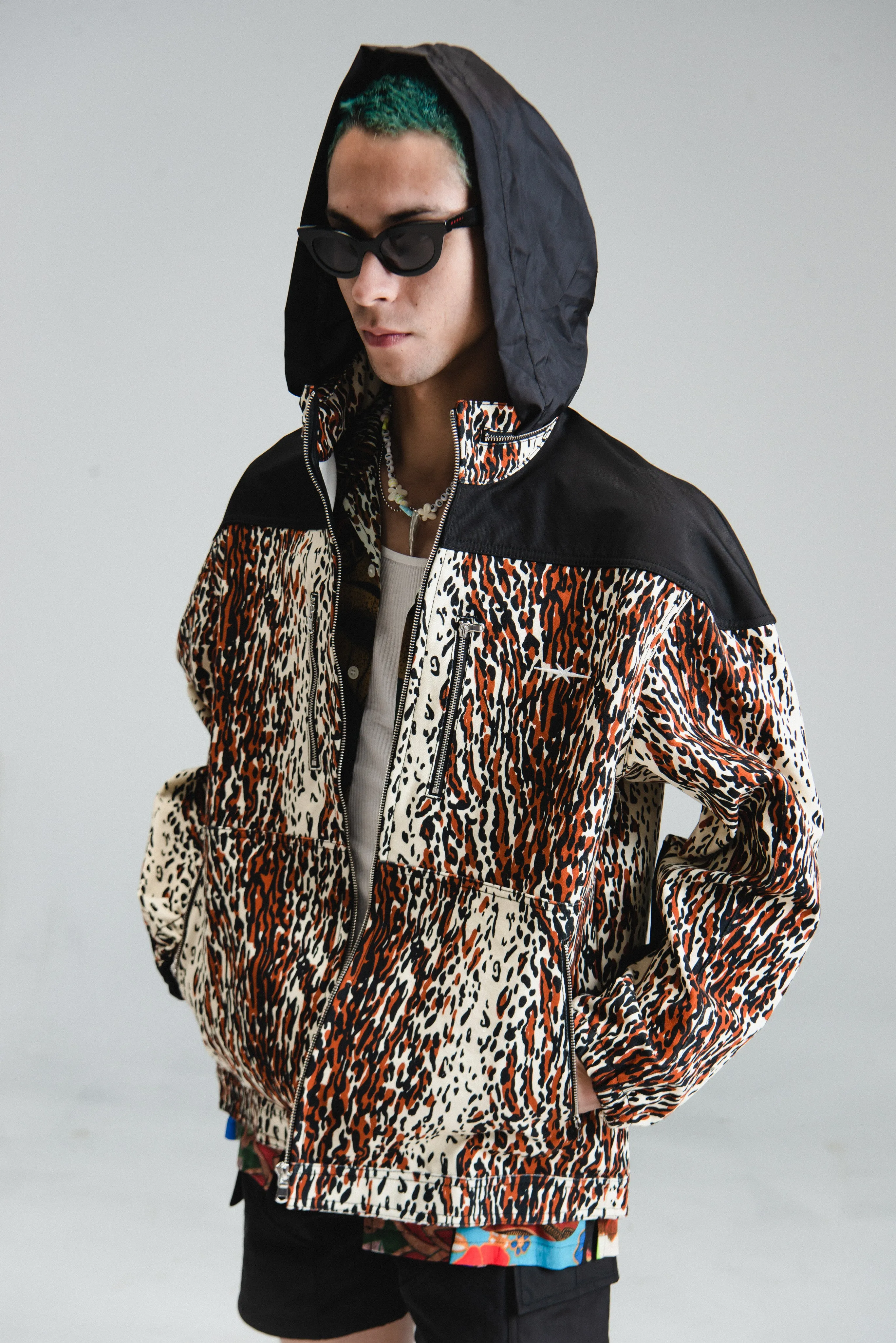 Leopard Print Canvas Action Jacket