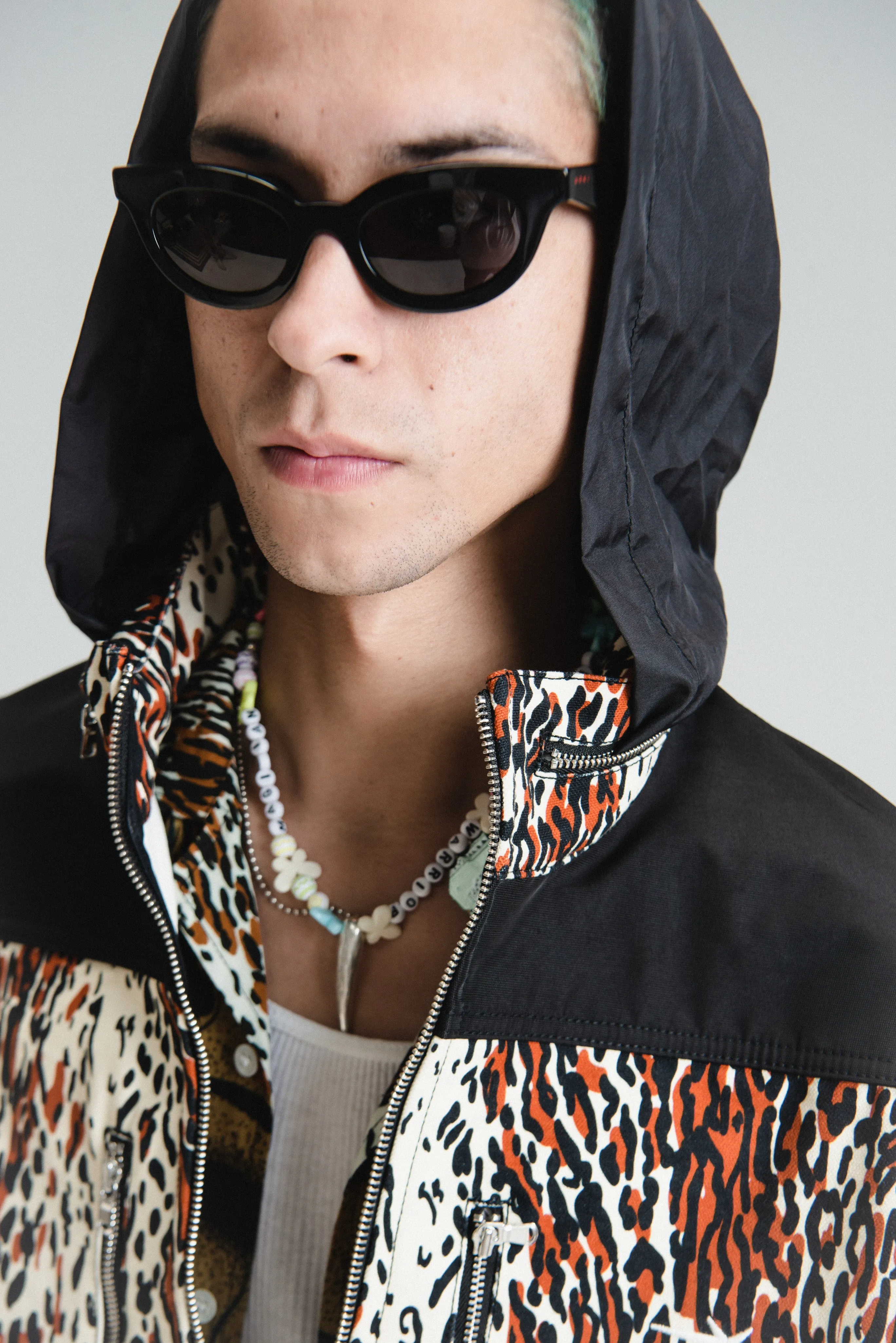 Leopard Print Canvas Action Jacket