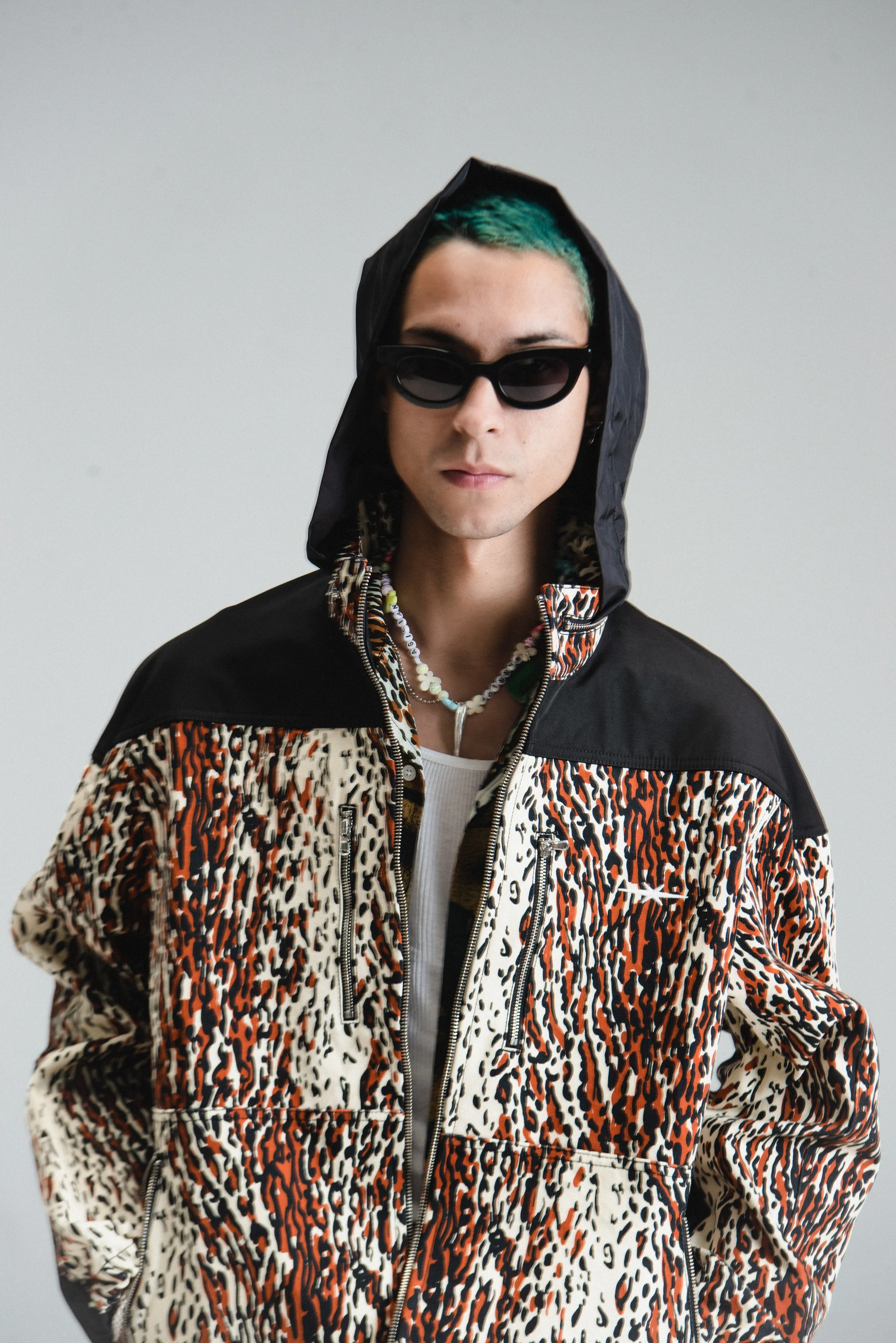 Leopard Print Canvas Action Jacket