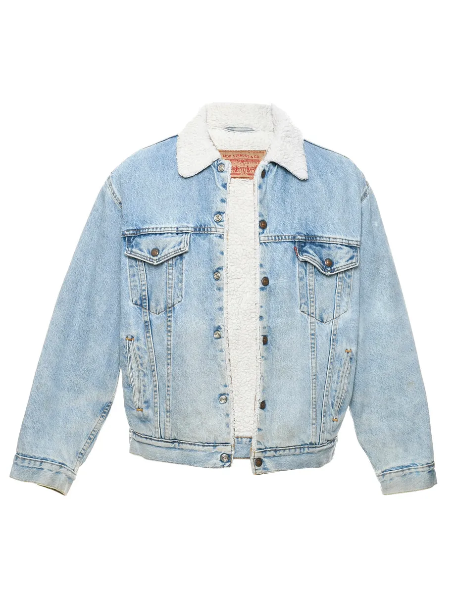 Levi's Light Wash Shearling Denim Jacket - XL