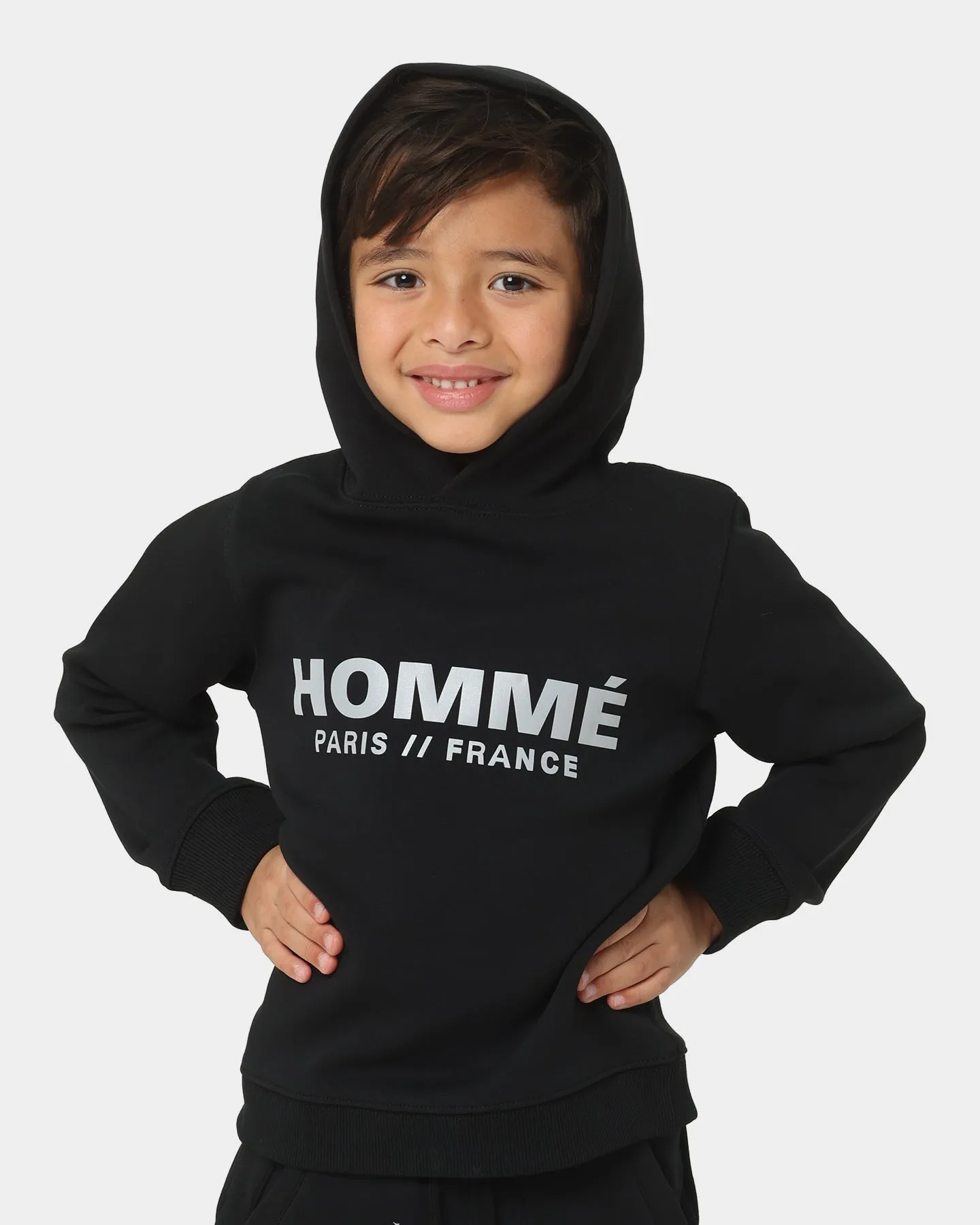 Lil Homme Kids' Motion Hoodie Set Black