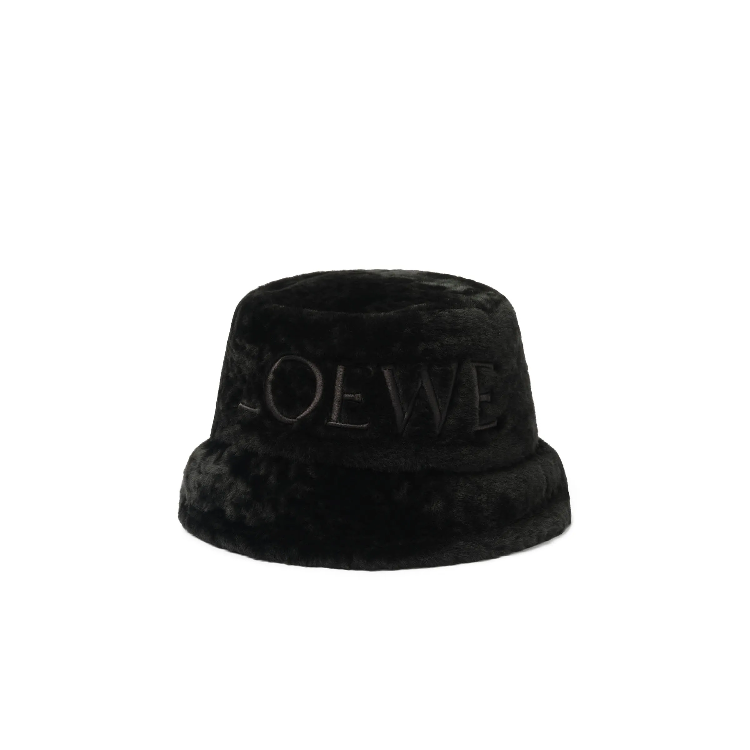 Loewe Shearling Bucket Hat in Black