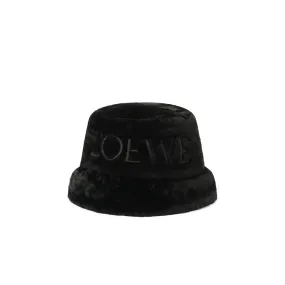 Loewe Shearling Bucket Hat in Black