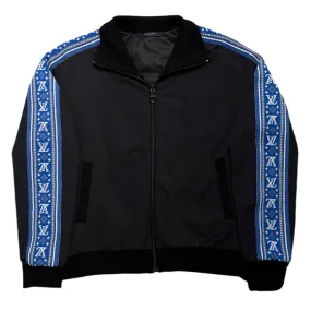 Louis Vuitton Nylon Tapered Track Jacket Black Blue Pre-Owned