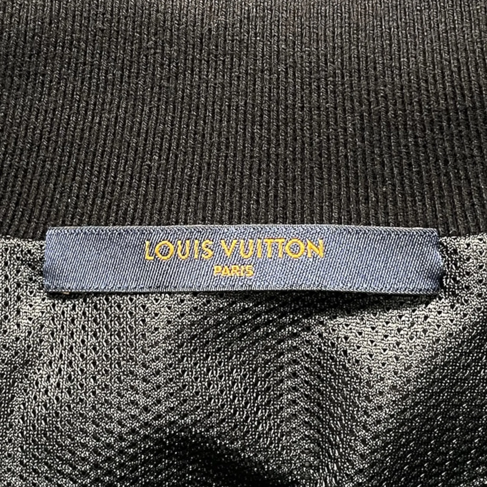 Louis Vuitton Nylon Tapered Track Jacket Black Blue Pre-Owned