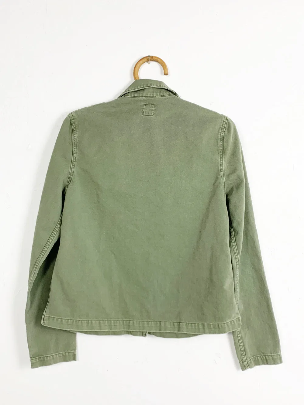 Lucky Supply Military Inspired Army Green Button Up