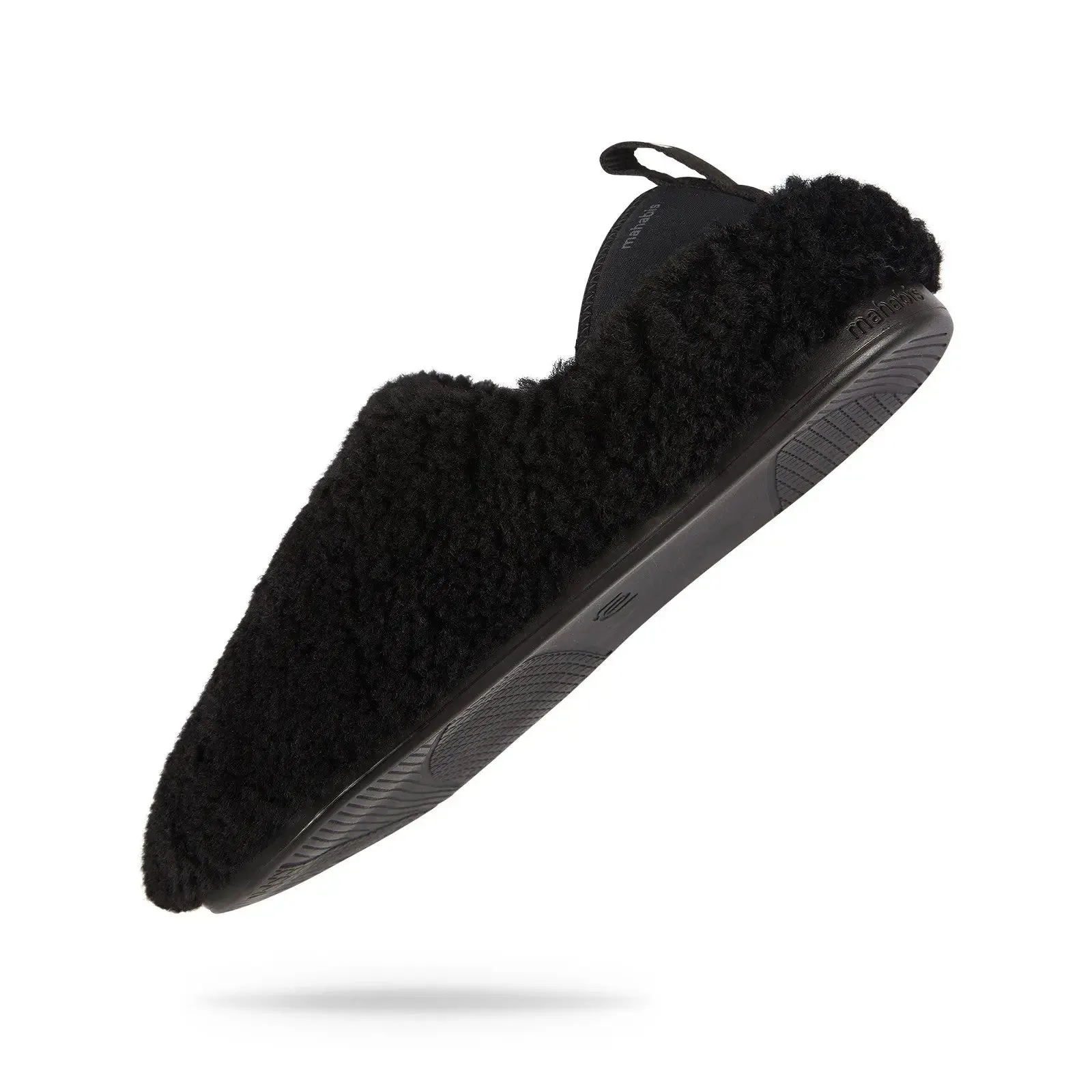 mahabis meribel in black shearling