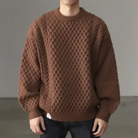 Man Cave Winter Thickened Knitting Retro Lantern Sleeve Plus Size Loose Casual Sweater