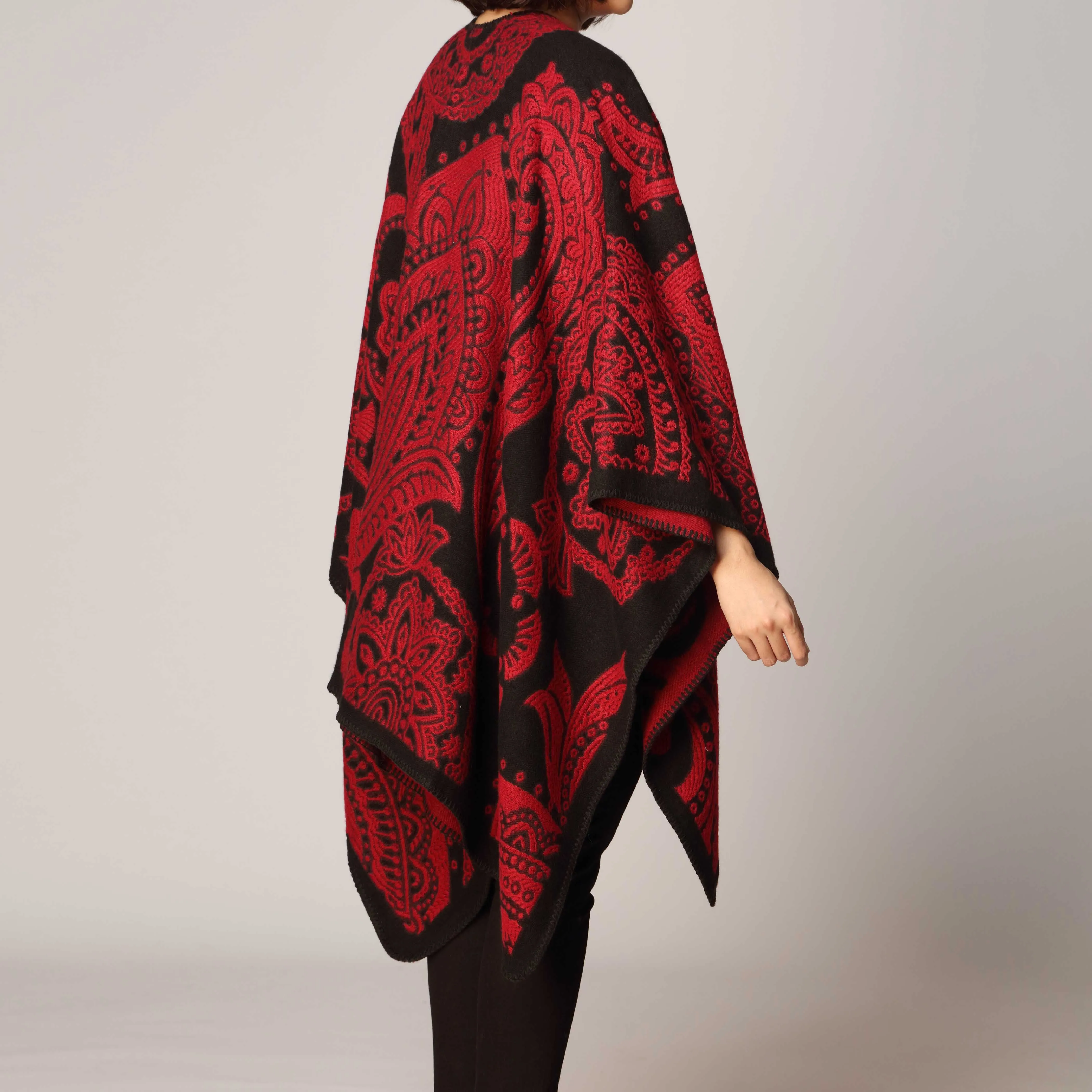 Maroon Cape Shawl PW2812