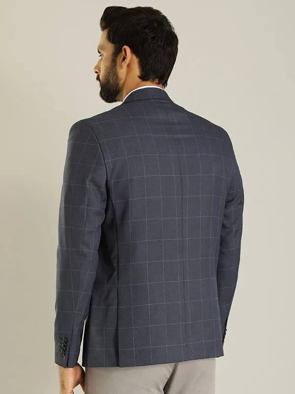 Men Full Sleeve Checked Casual Blazer