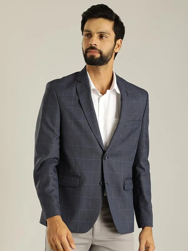 Men Full Sleeve Checked Casual Blazer