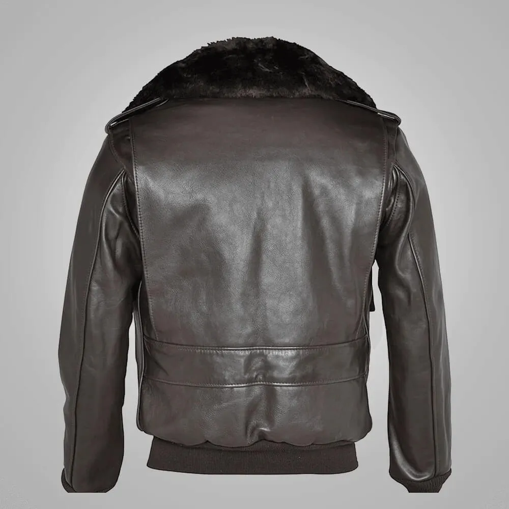 Men's Brown RAF A2 Cowhide Leather Flight Jacket