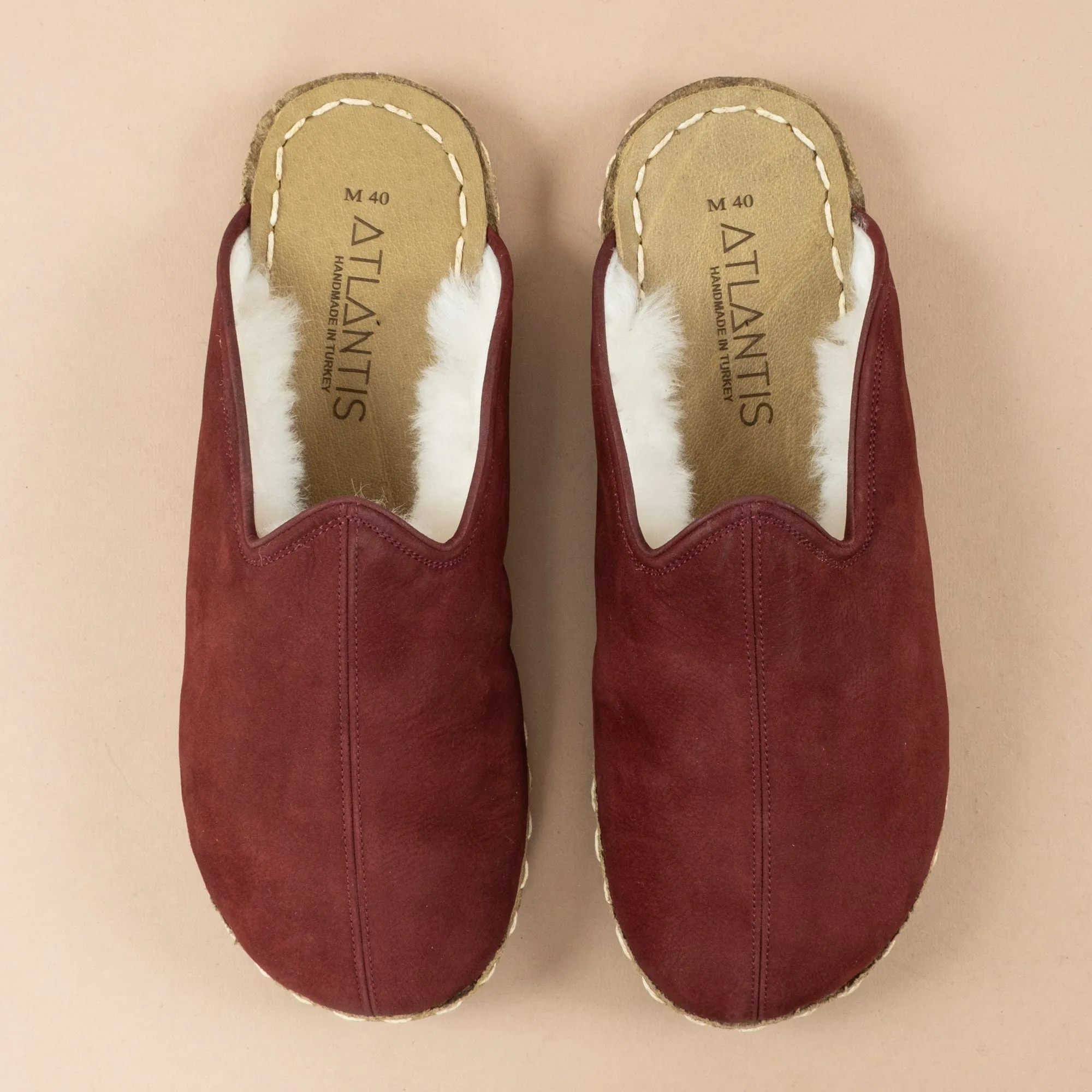 Men's Burgundy Barefoot Shearlings