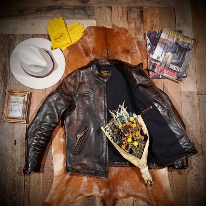 Men's Distressed Biker Leather Jacket