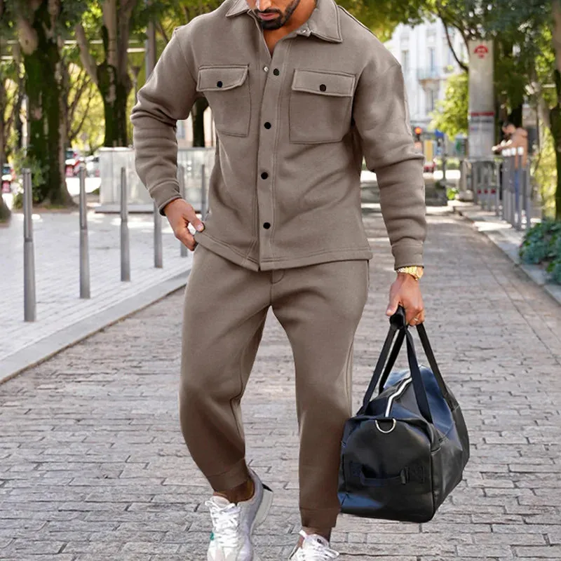 Men's Long-Sleeved Jacket And Pant Sets