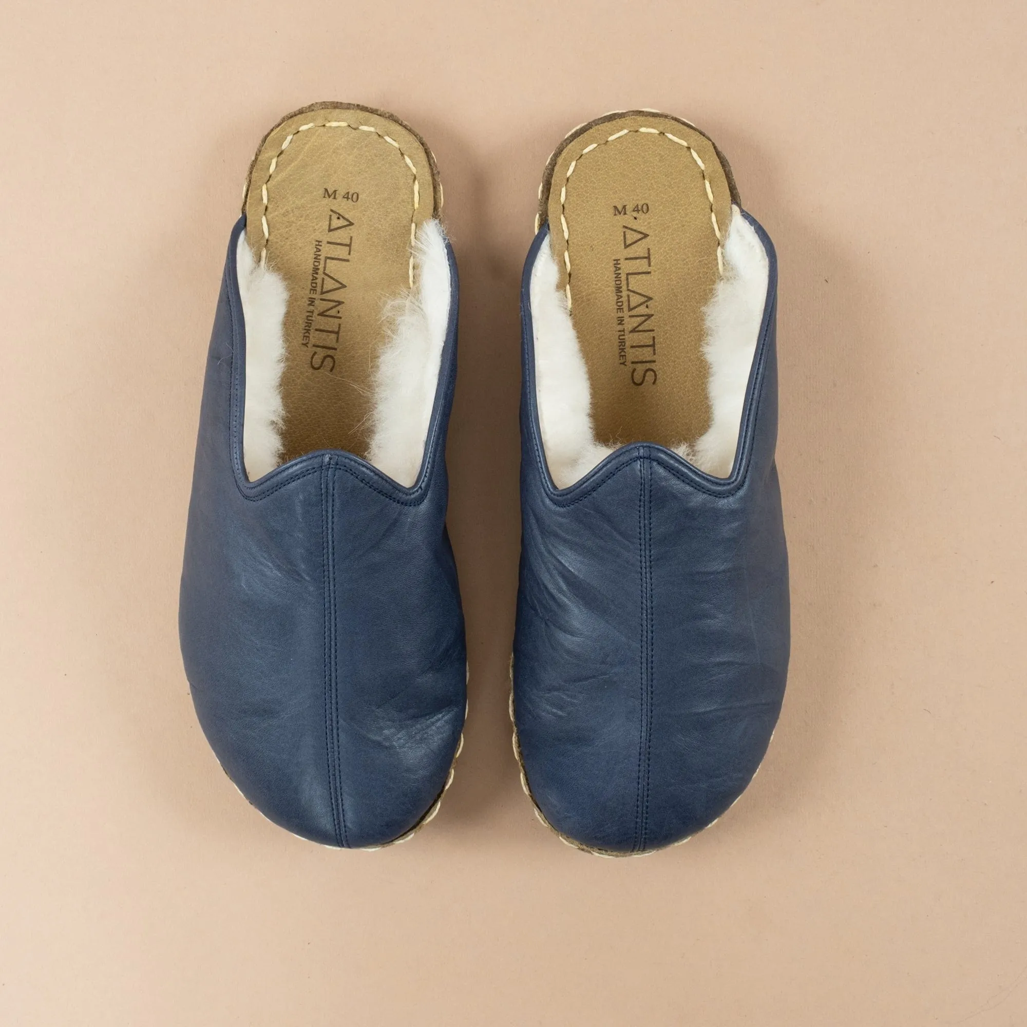 Men's Navy Barefoot Shearlings