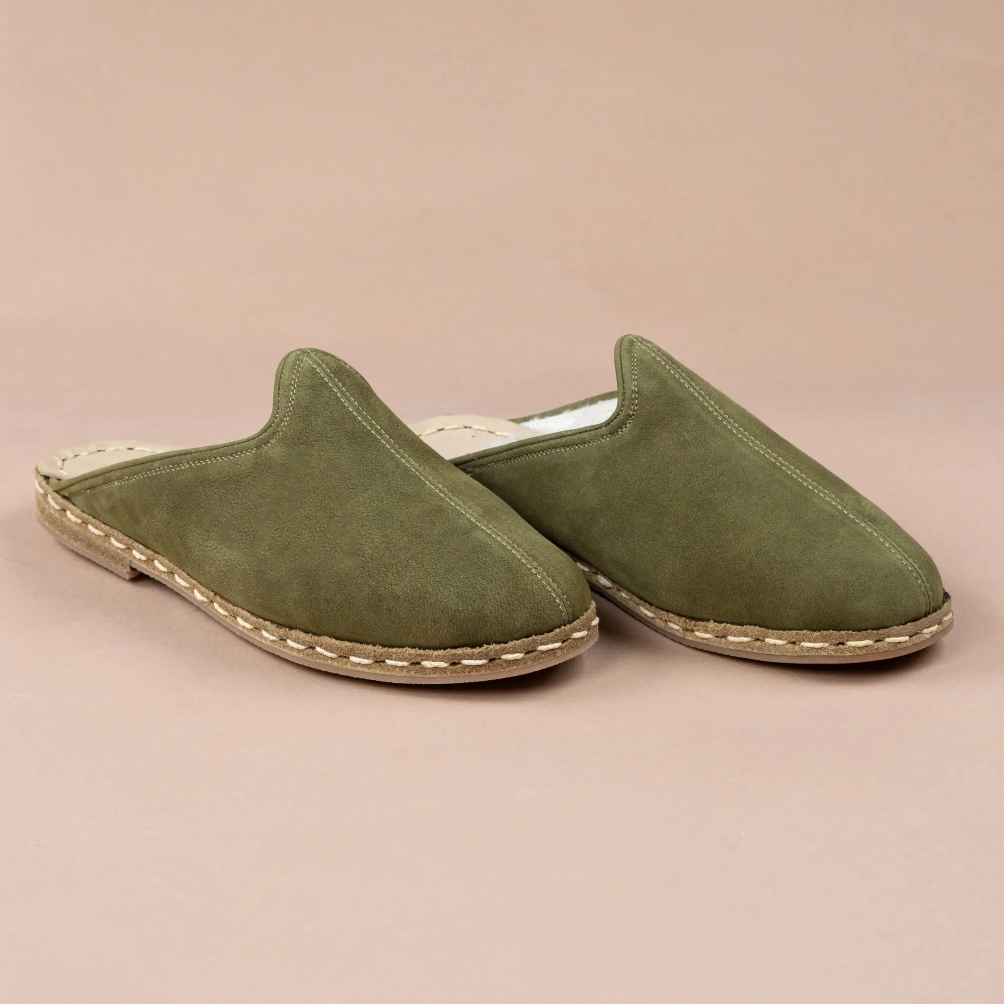 Men's Olive Shearlings