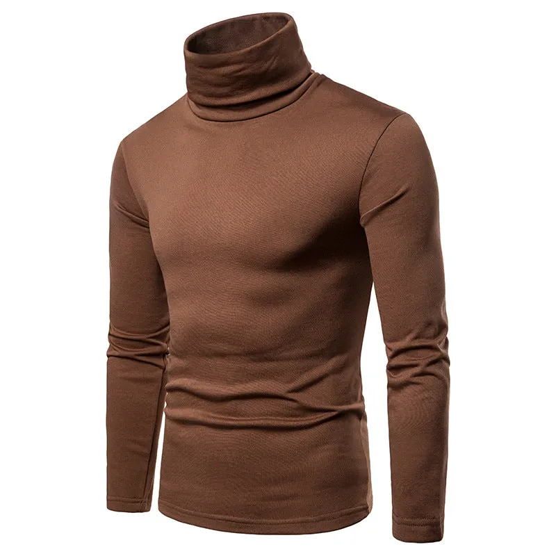 Men'S Turtleneck Padded Warm Long Sleeves T-Shirt