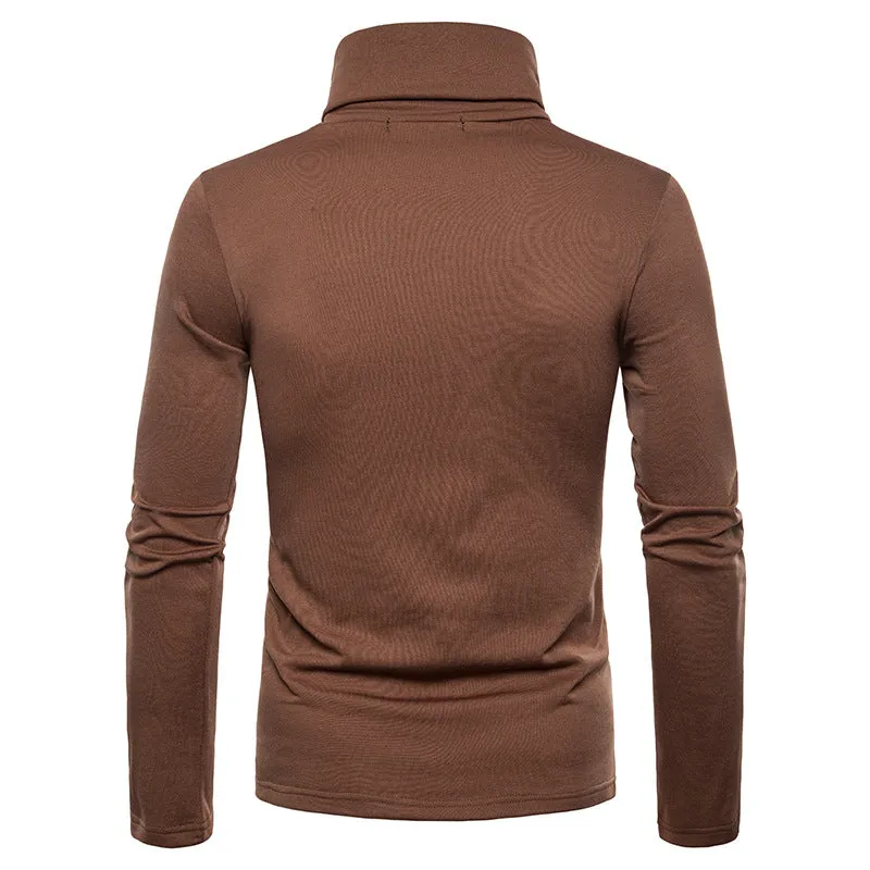 Men'S Turtleneck Padded Warm Long Sleeves T-Shirt