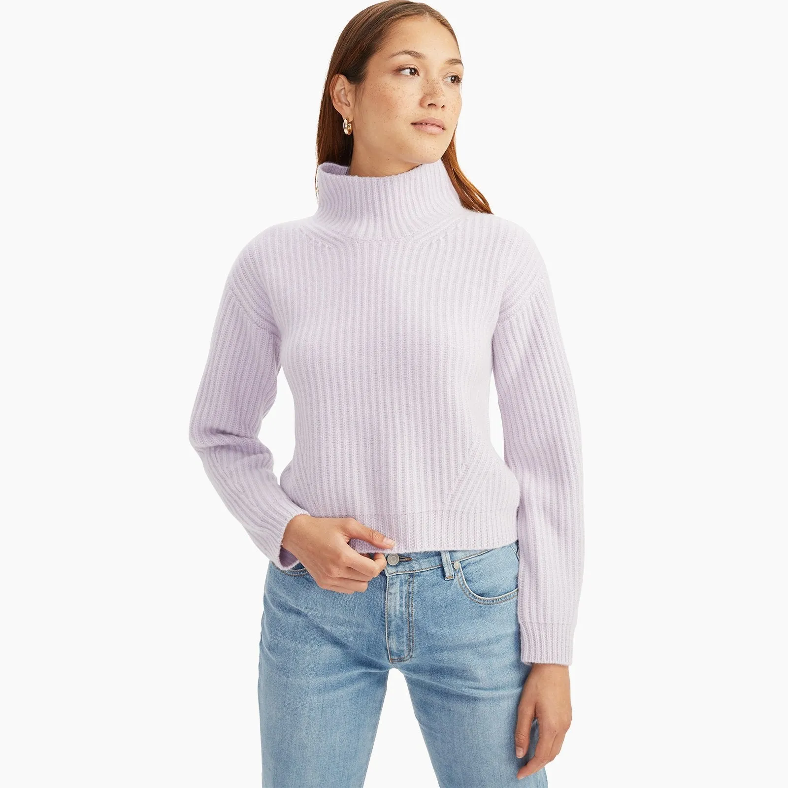 Merino Cashmere Fisherman Turtleneck