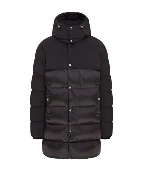 MooRER Quilted Stretch & Tech Sheen Parka With Detachable Hood - YURAN-SHK (Black)