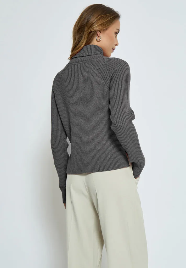 MSAva Knit Turtleneck - Light Grey Melange