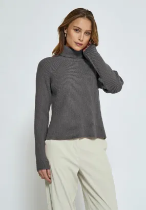 MSAva Knit Turtleneck - Light Grey Melange