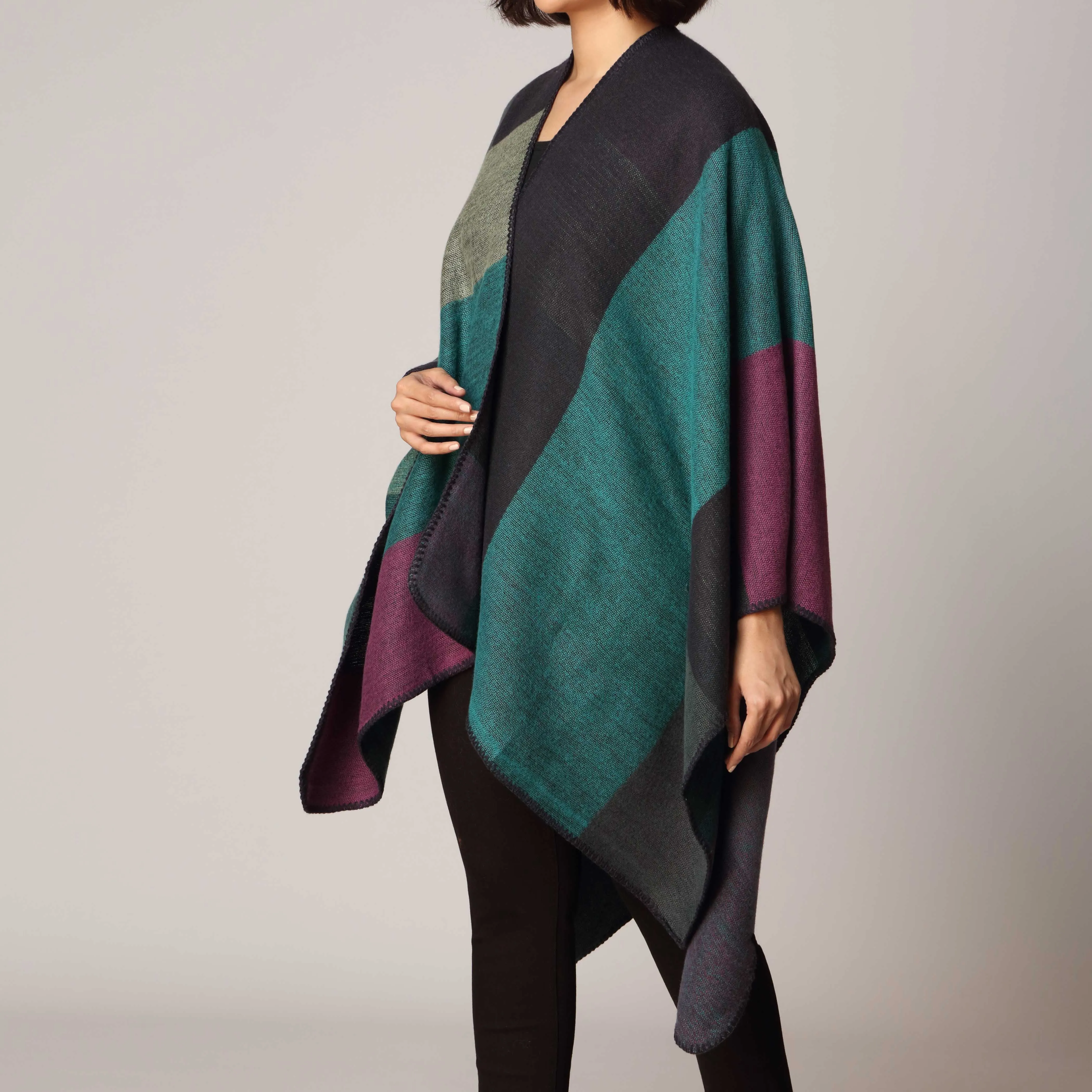 Navy Cape Shawl PW2815