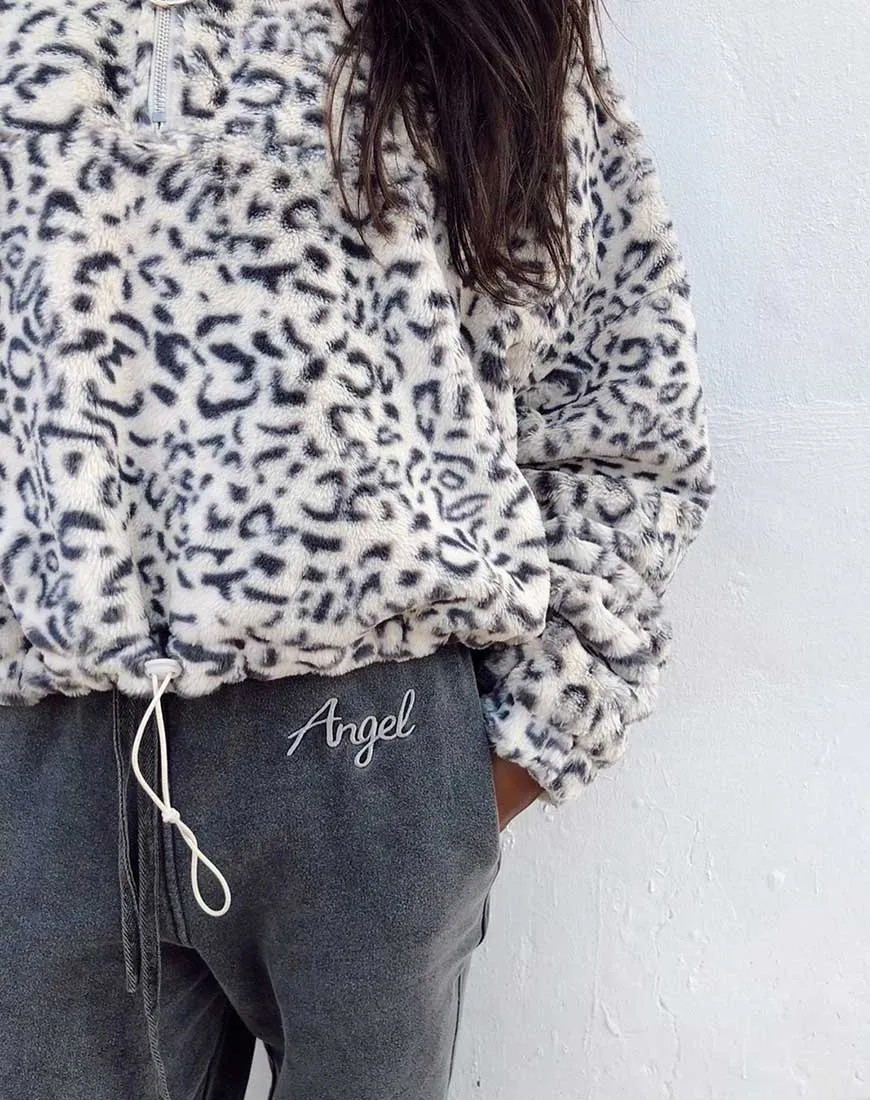 Nero Ring Pull Jacket in White Leopard