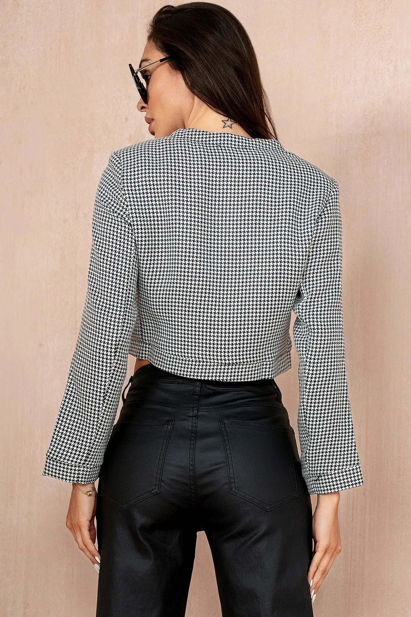 Niamh Monochrome Houndstooth Jacket