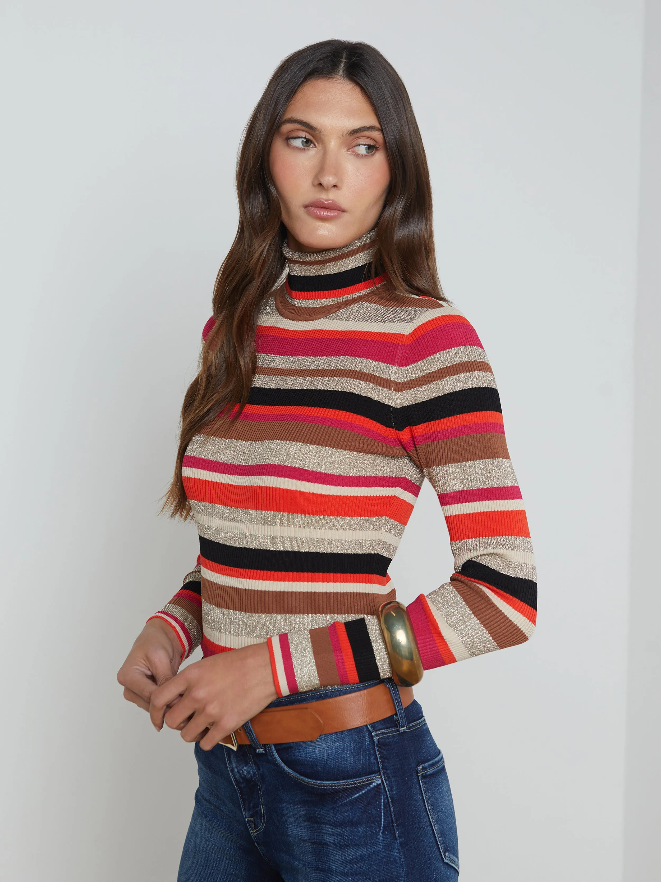 Olene Striped Turtleneck