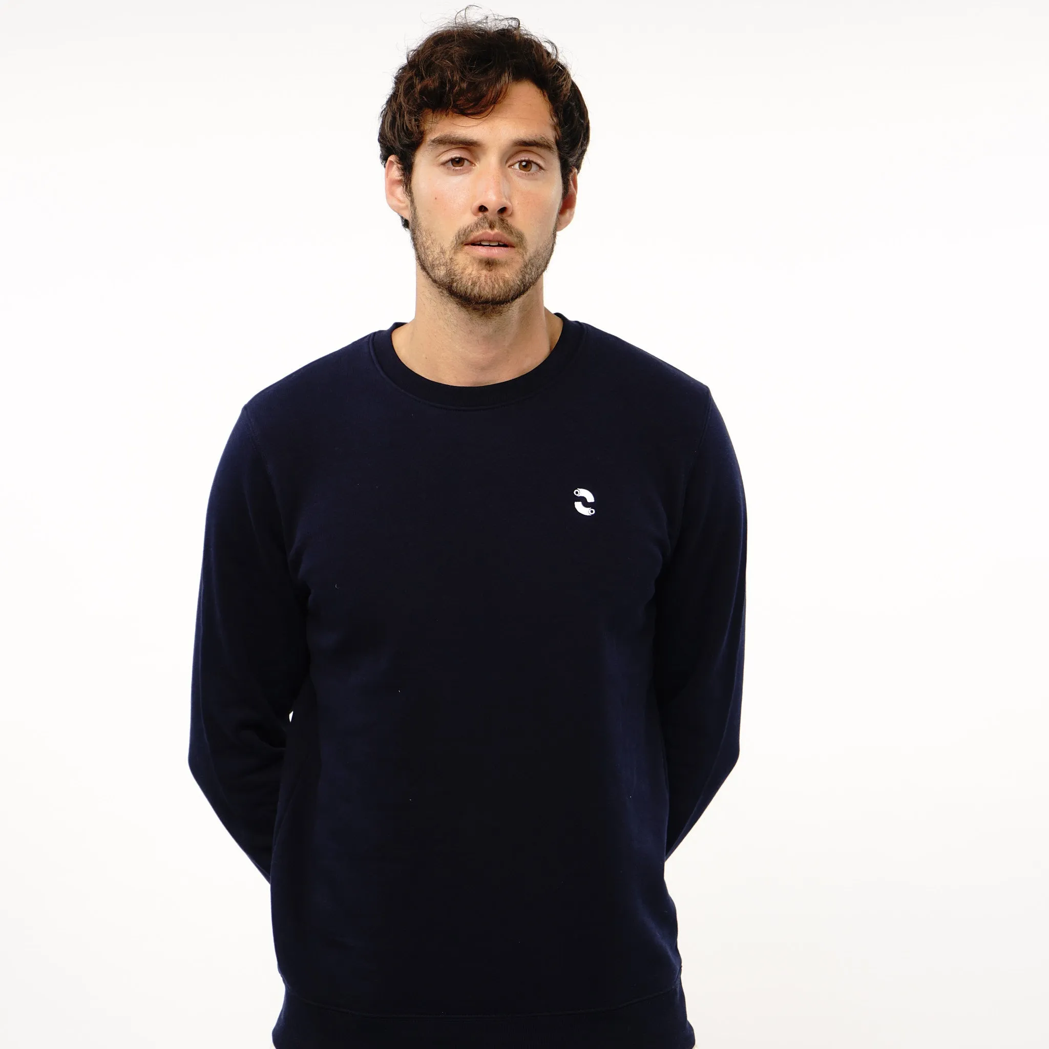 Omnitau Men's Prime Organic Cotton Crew Neck Sweatshirt - Navy