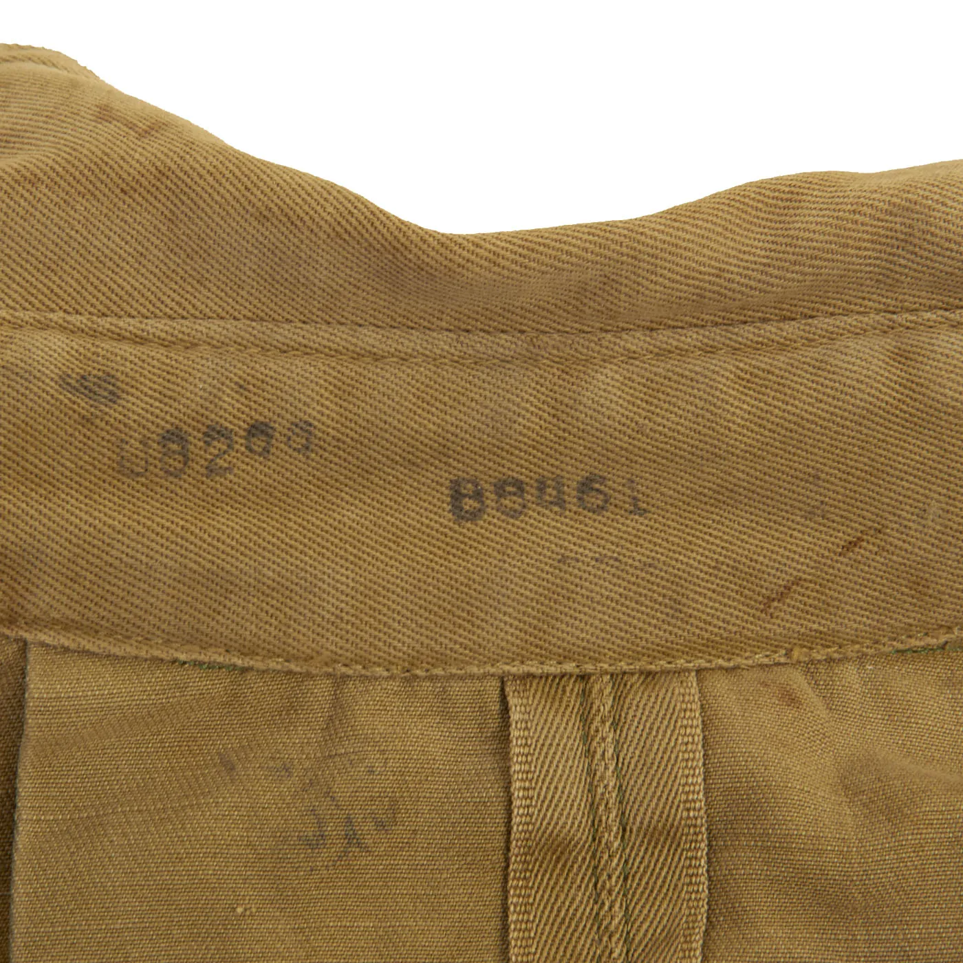 Original U.S. WWII Service Worn M1942 Paratrooper Jump Jacket without Reinforcements - Marked With Multiple Laundry Numbers