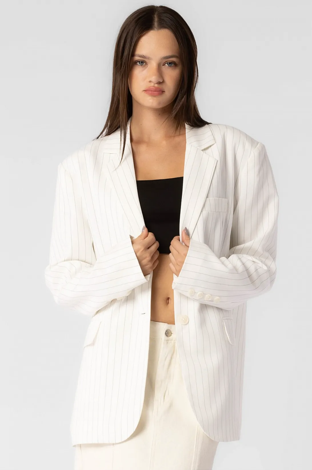 Oversized Pinstripe Blazer