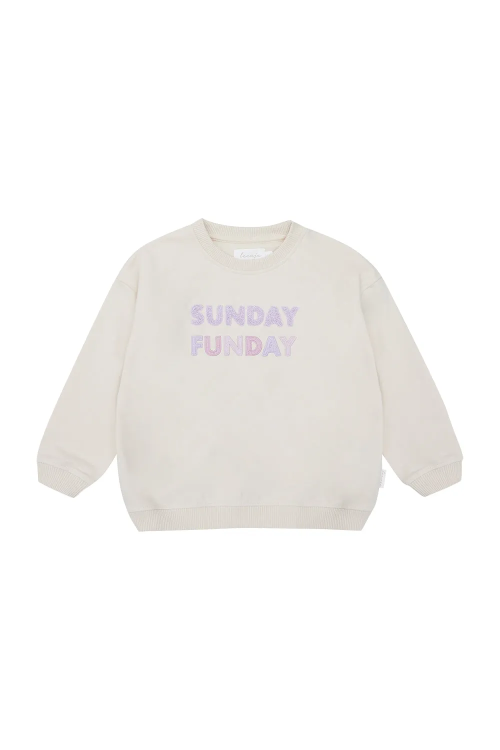 Oversized Sweatshirt 'sunday funday' in beige