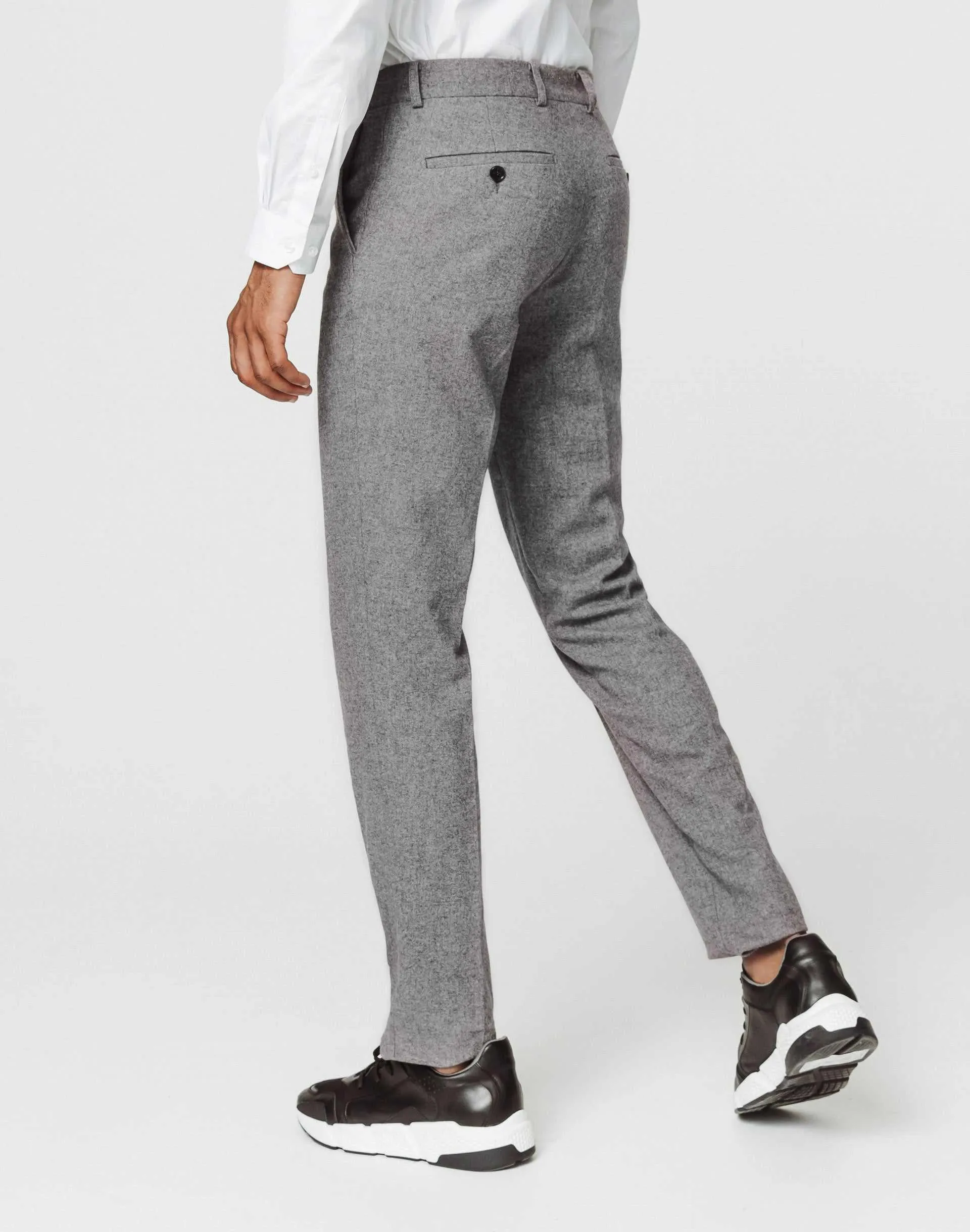 Pantalon tweed gris clair