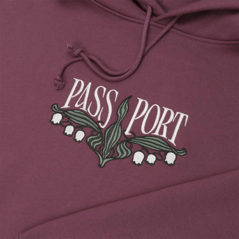 Pass Port Skateboards - Lily Of The Valley Pullover Hooded Sweatshirt - Washed Berry