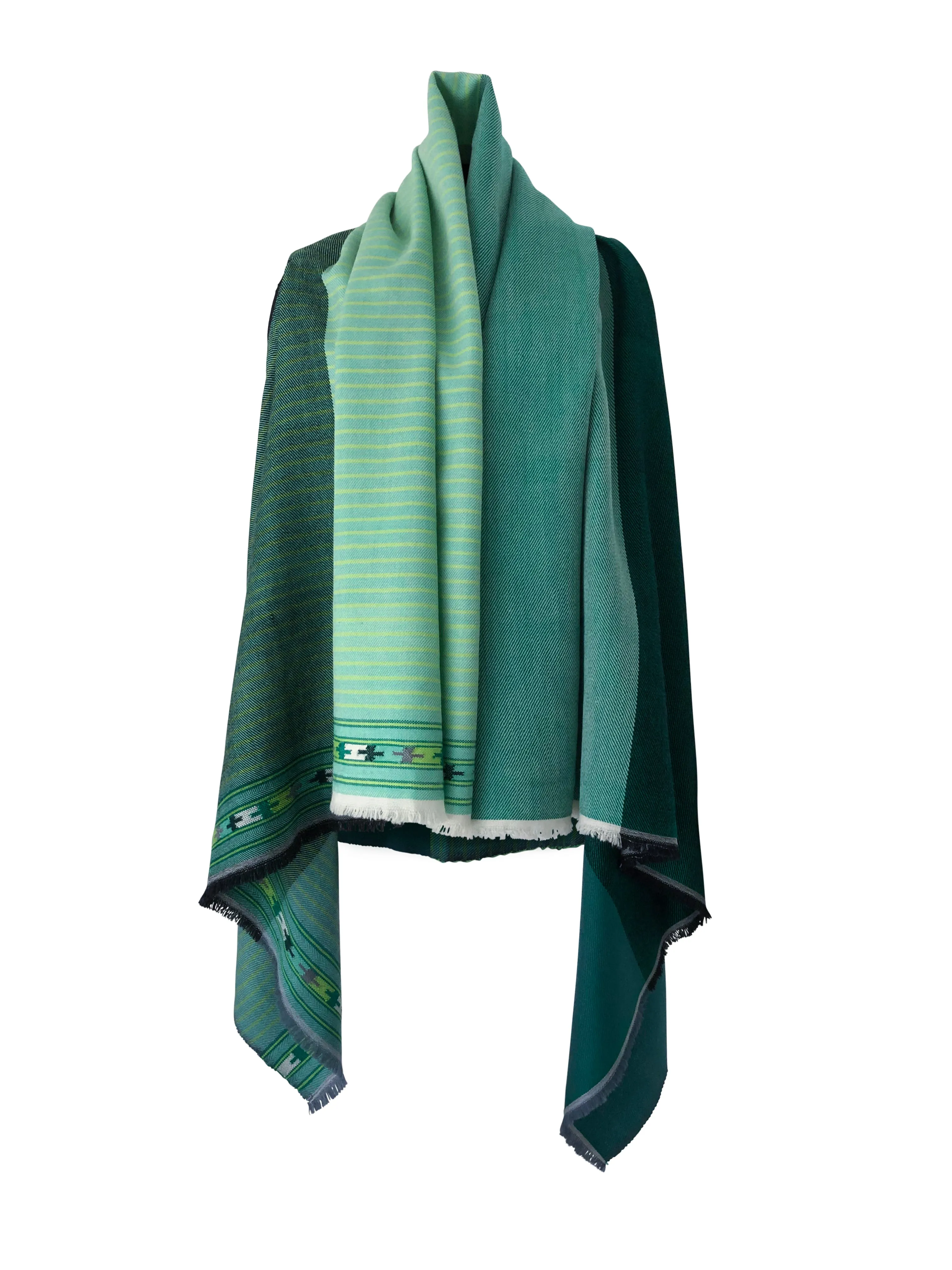 PETITE Light Wool Cape Fusion Green