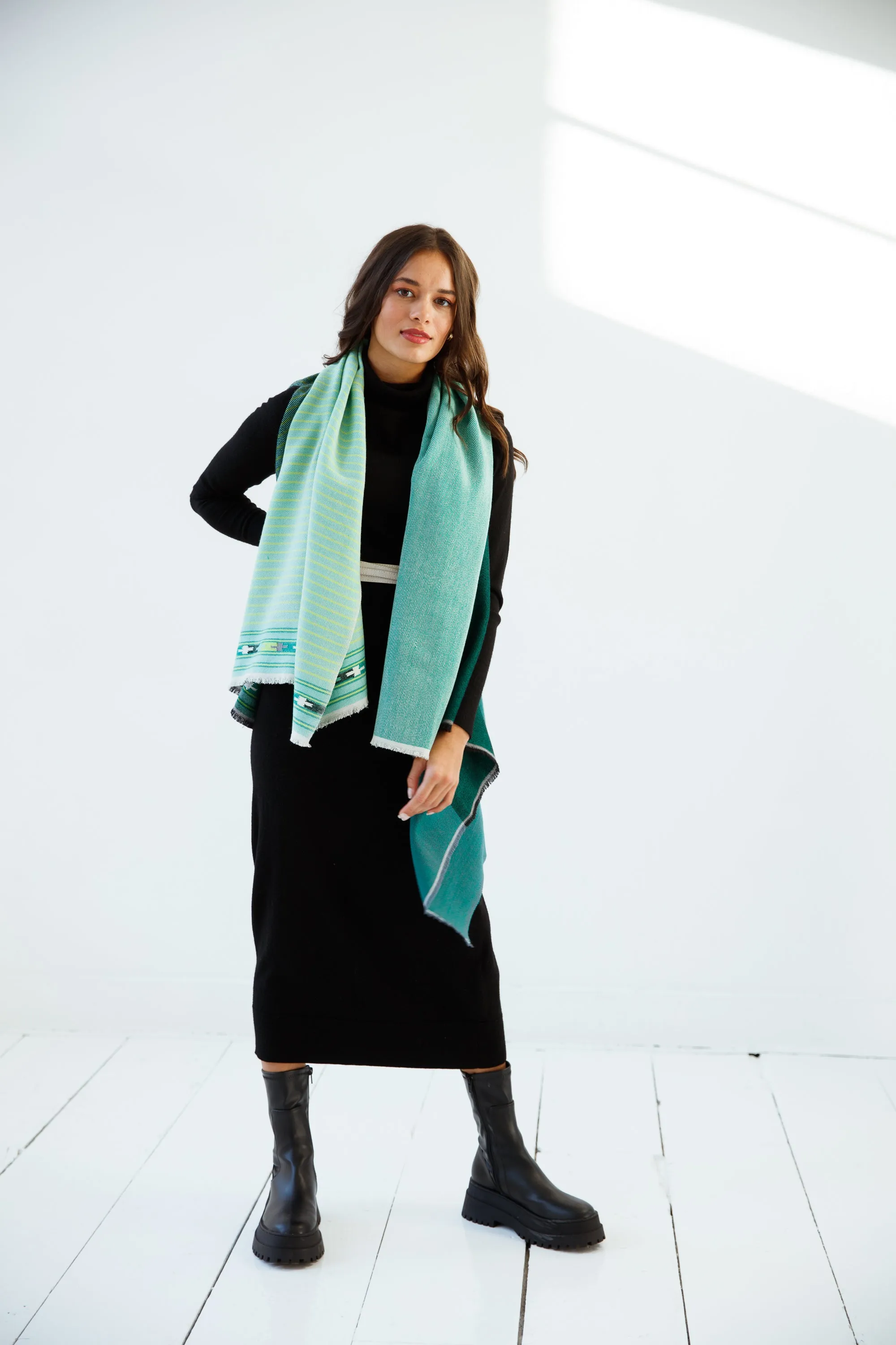 PETITE Light Wool Cape Fusion Green