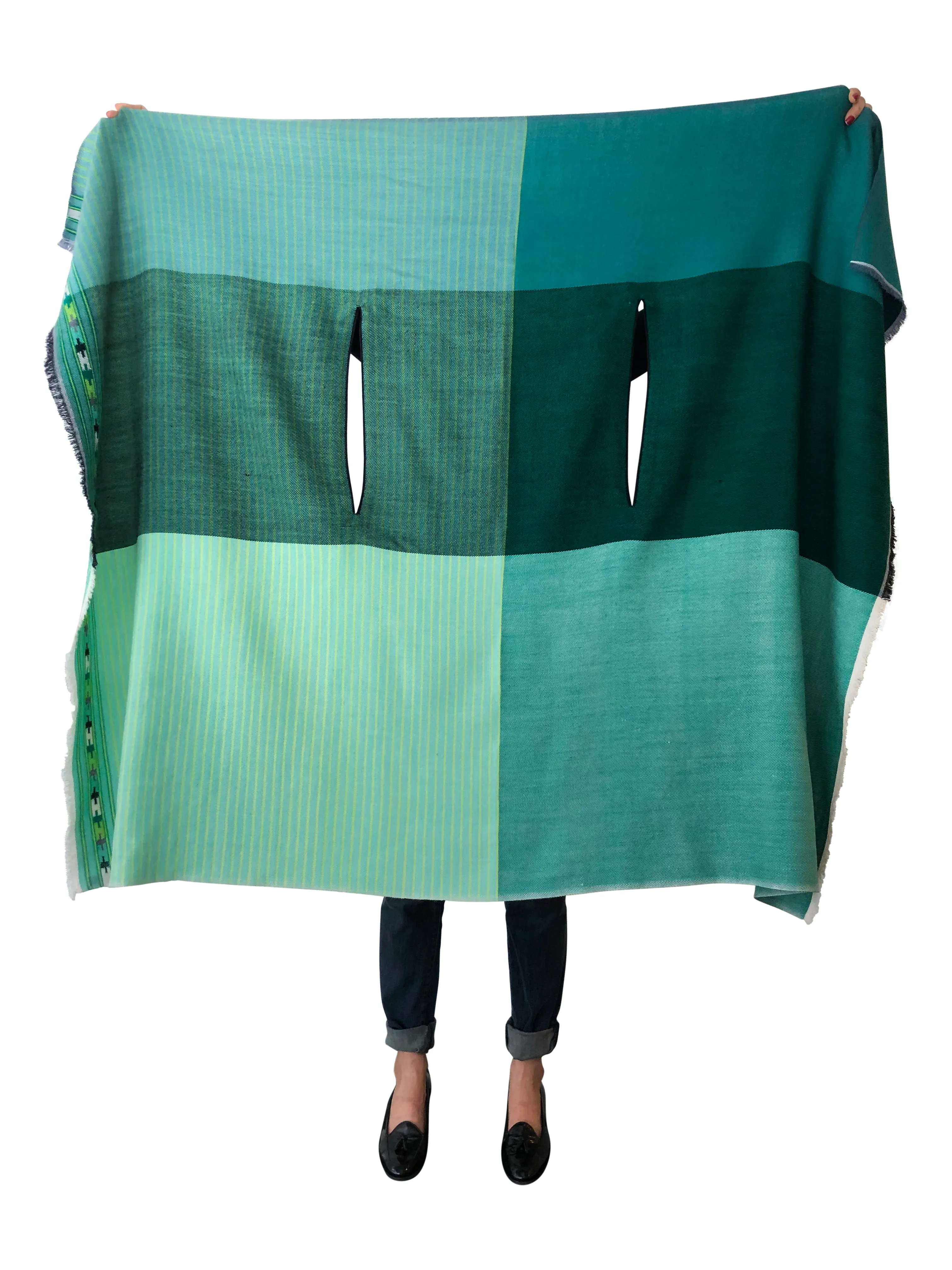 PETITE Light Wool Cape Fusion Green