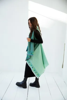 PETITE Light Wool Cape Fusion Green